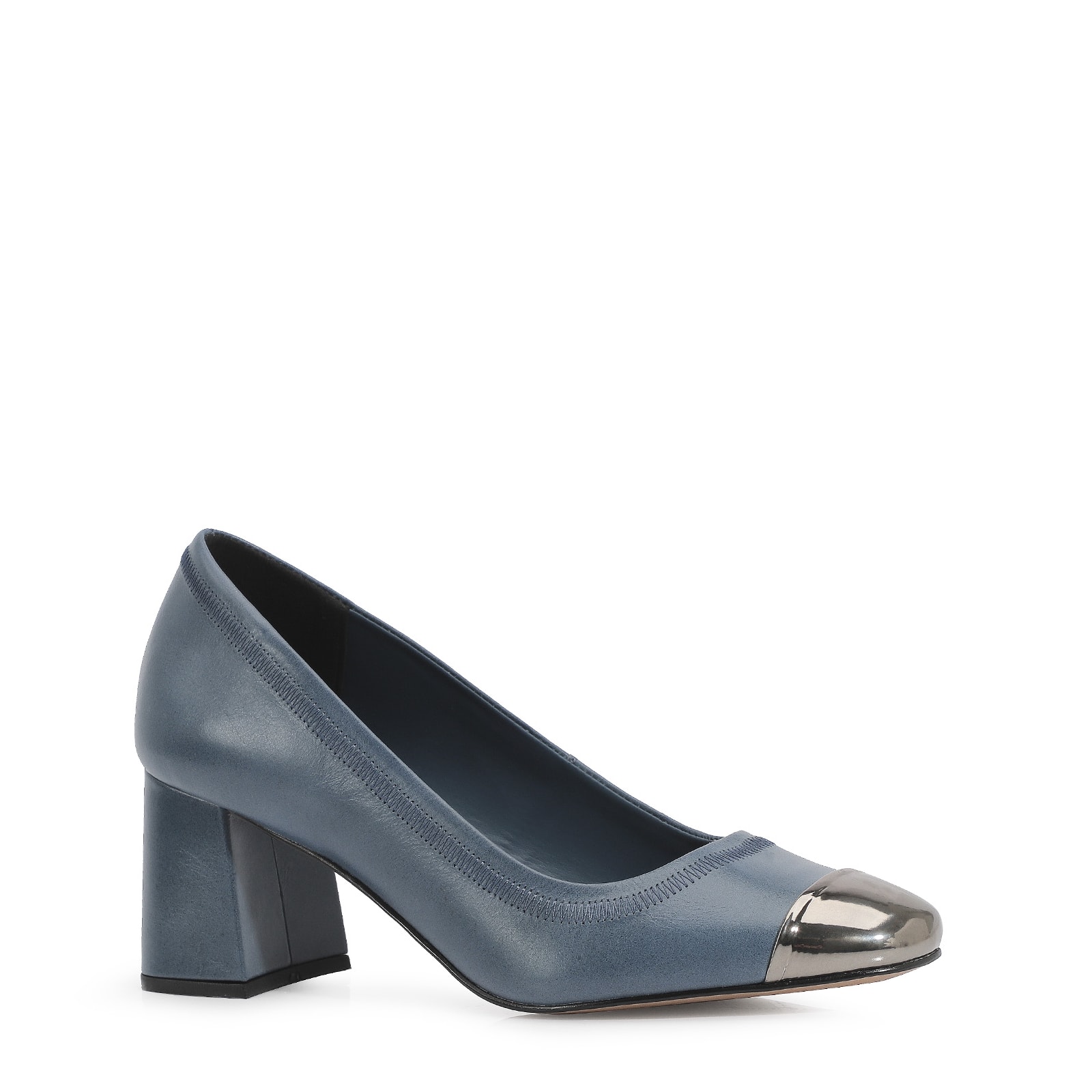 Scarpin Couro Azul Jeans