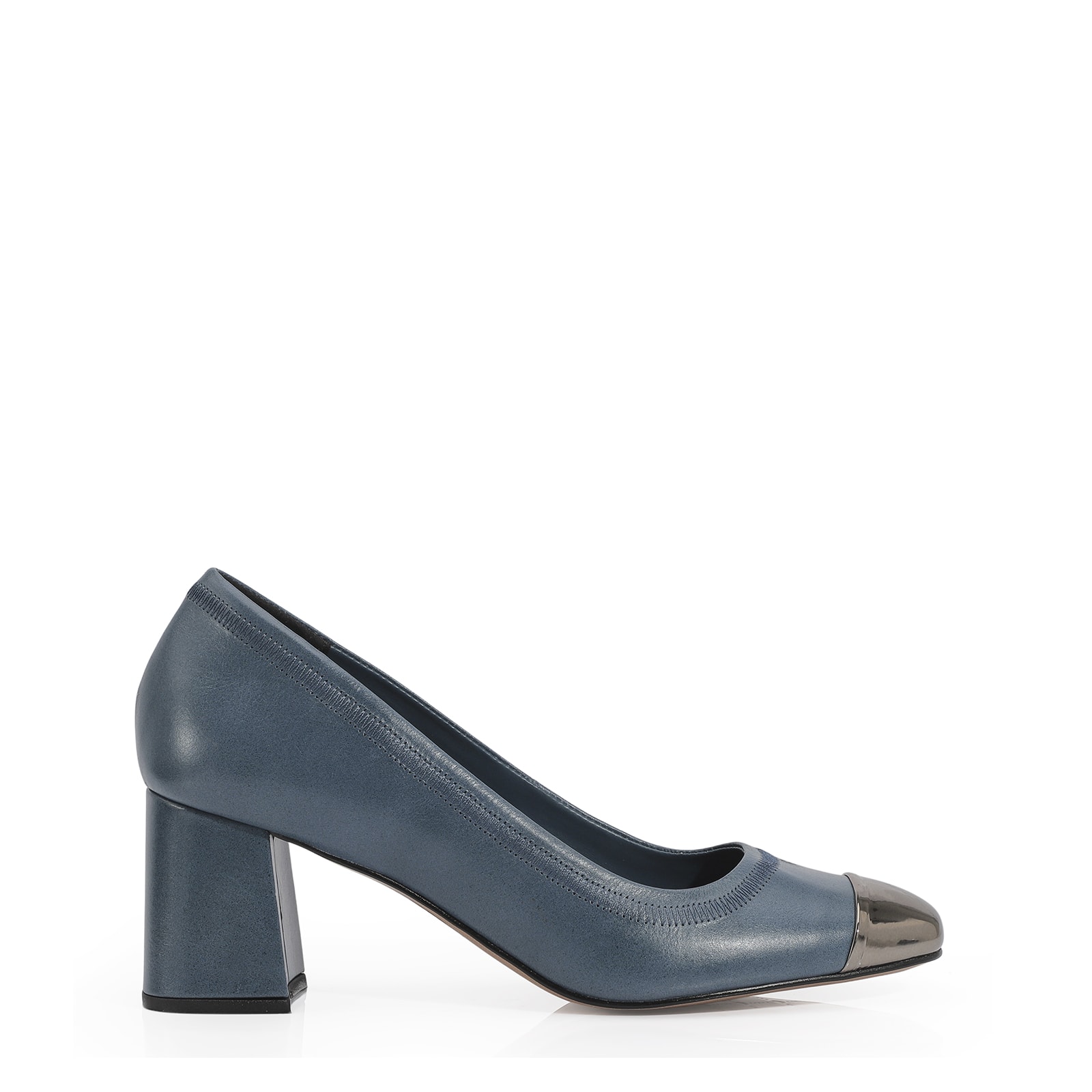 Scarpin Couro Azul Jeans