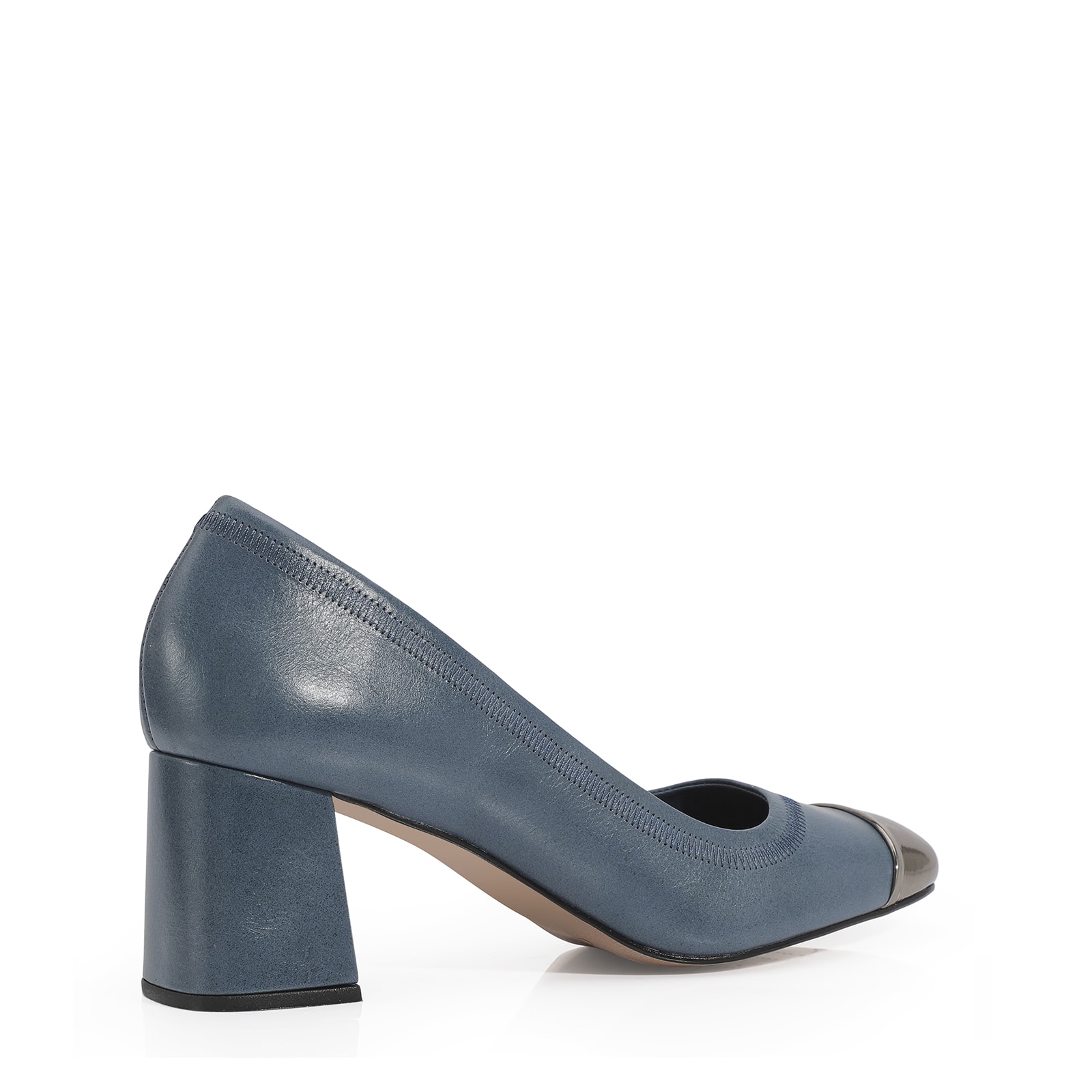 Scarpin Couro Azul Jeans