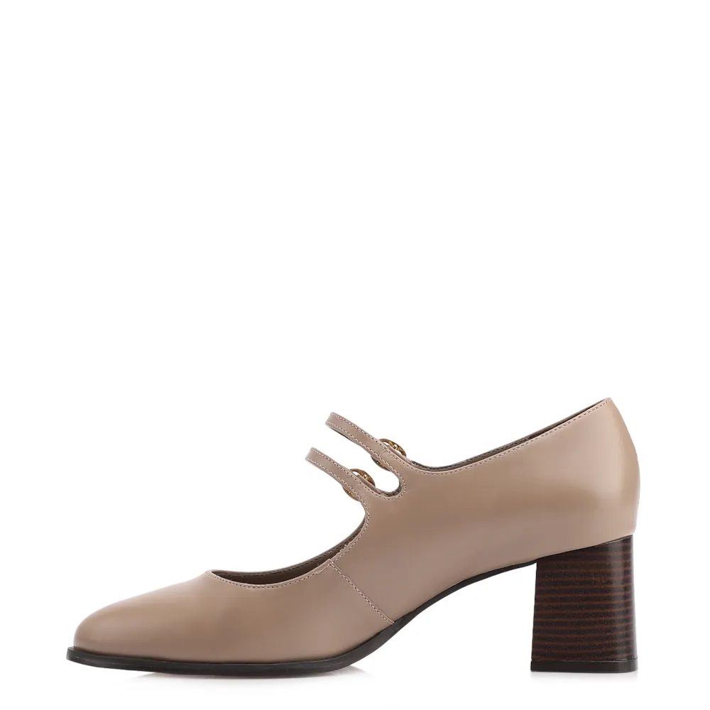 Scarpin Couro Bege - imagem 4