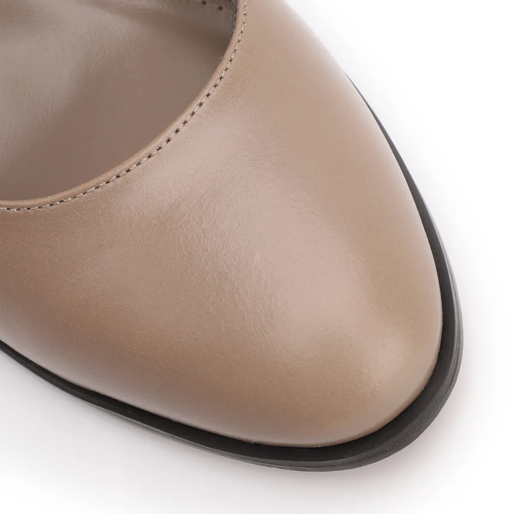 Scarpin Couro Bege - imagem 6