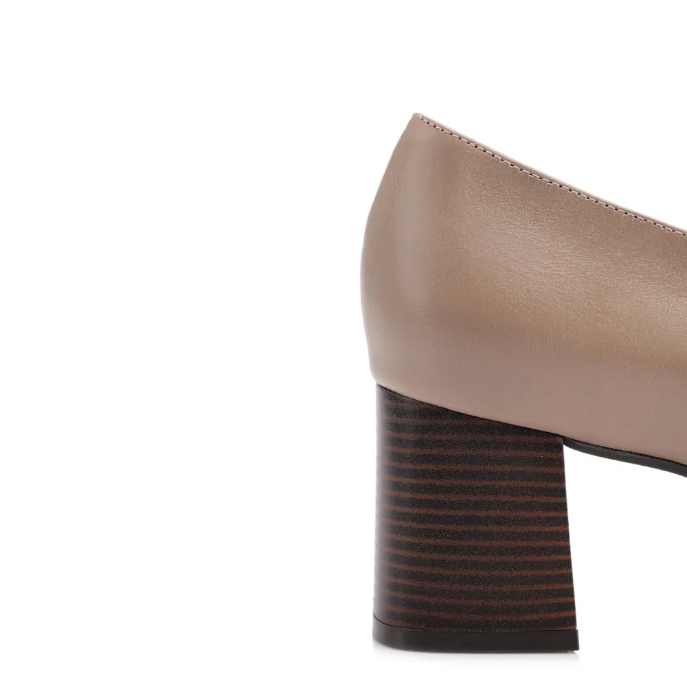 Scarpin Couro Bege - imagem 7