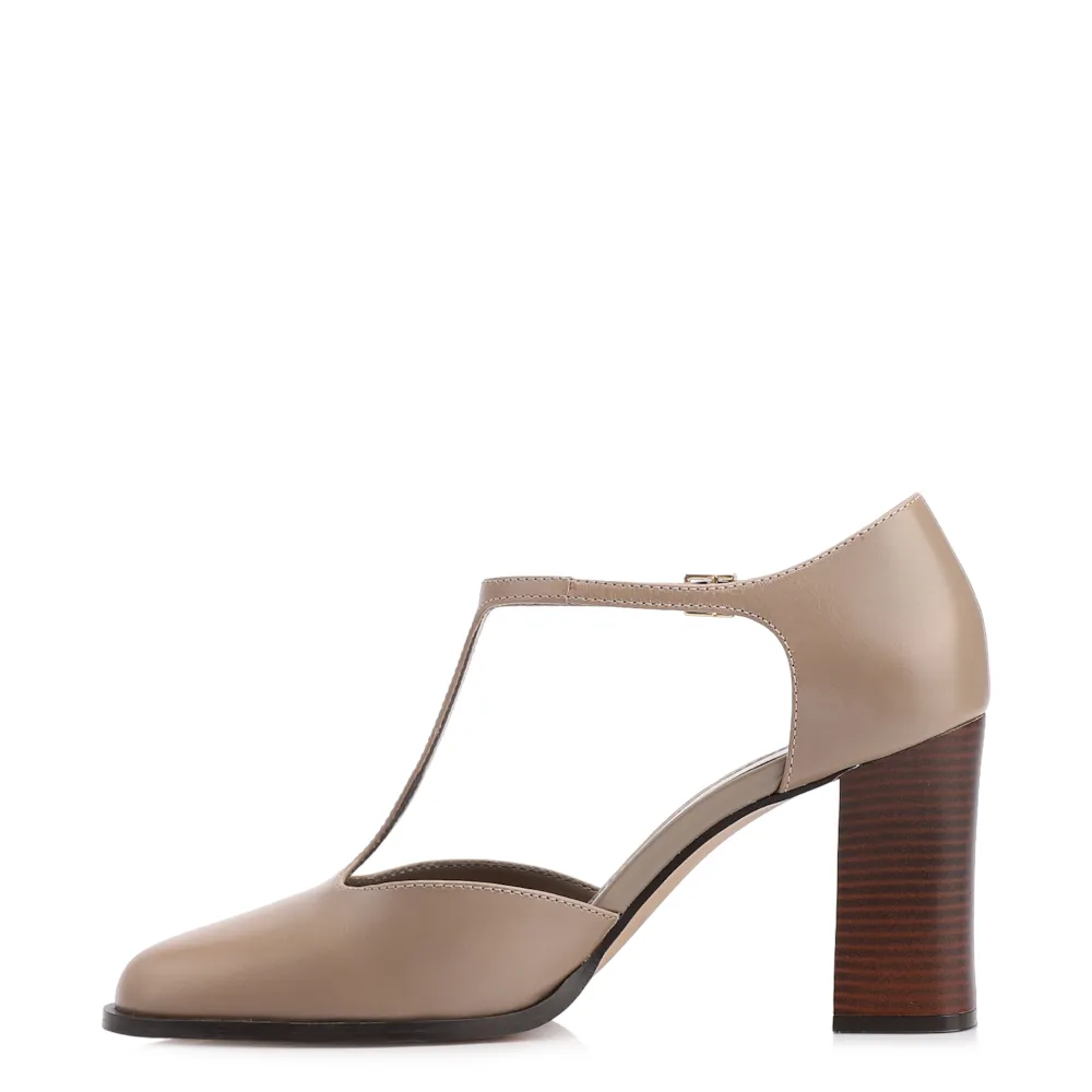 Scarpin Couro Bege - imagem 4