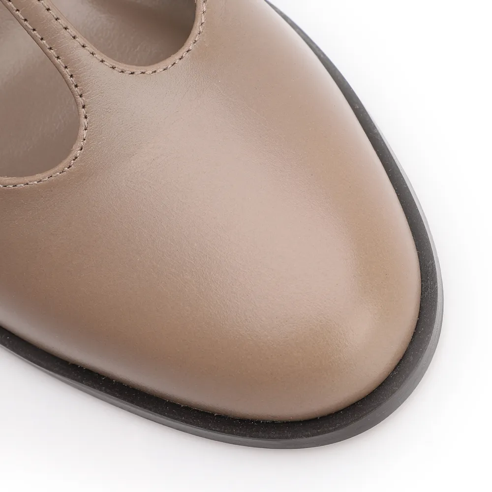 Scarpin Couro Bege - imagem 6