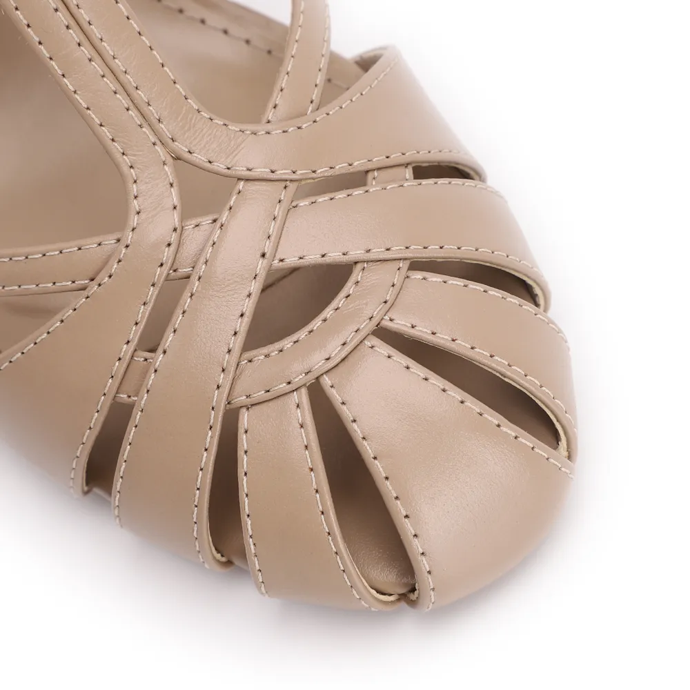 Scarpin Couro Bege - imagem 6
