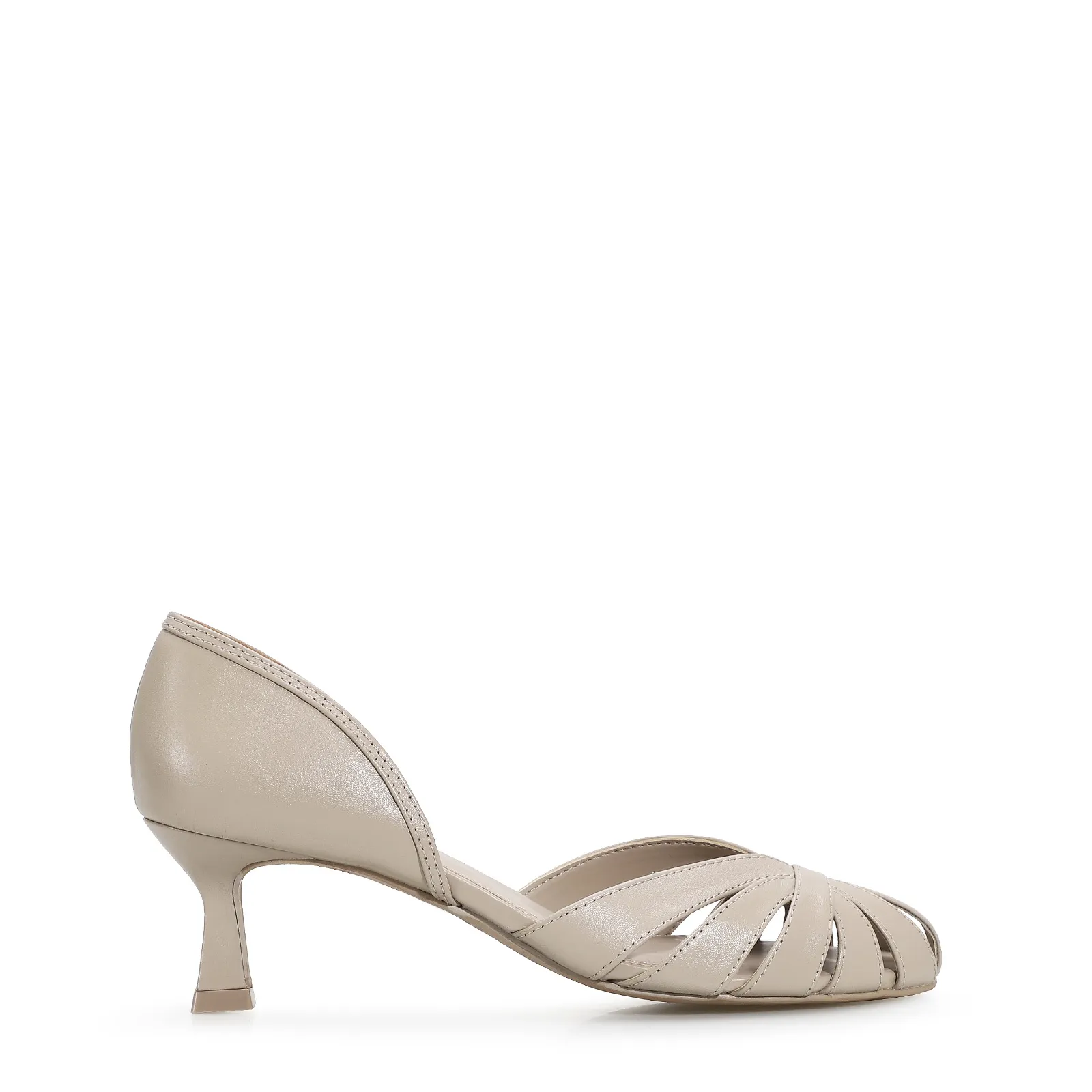 Scarpin Couro Bege