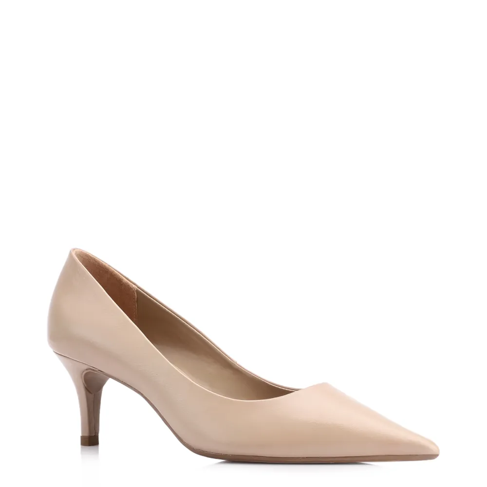 Scarpin Couro Bege
