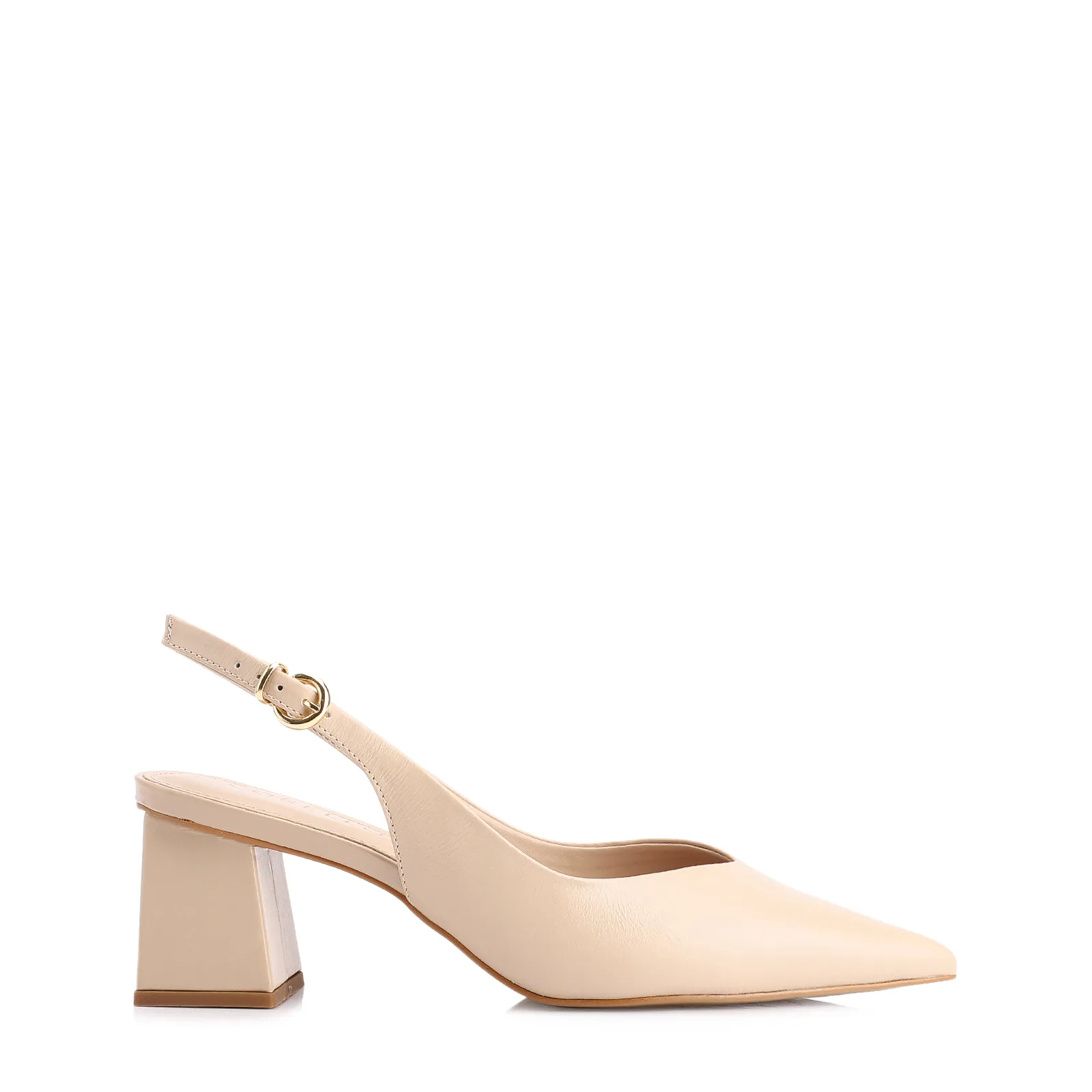 Scarpin Couro Bege