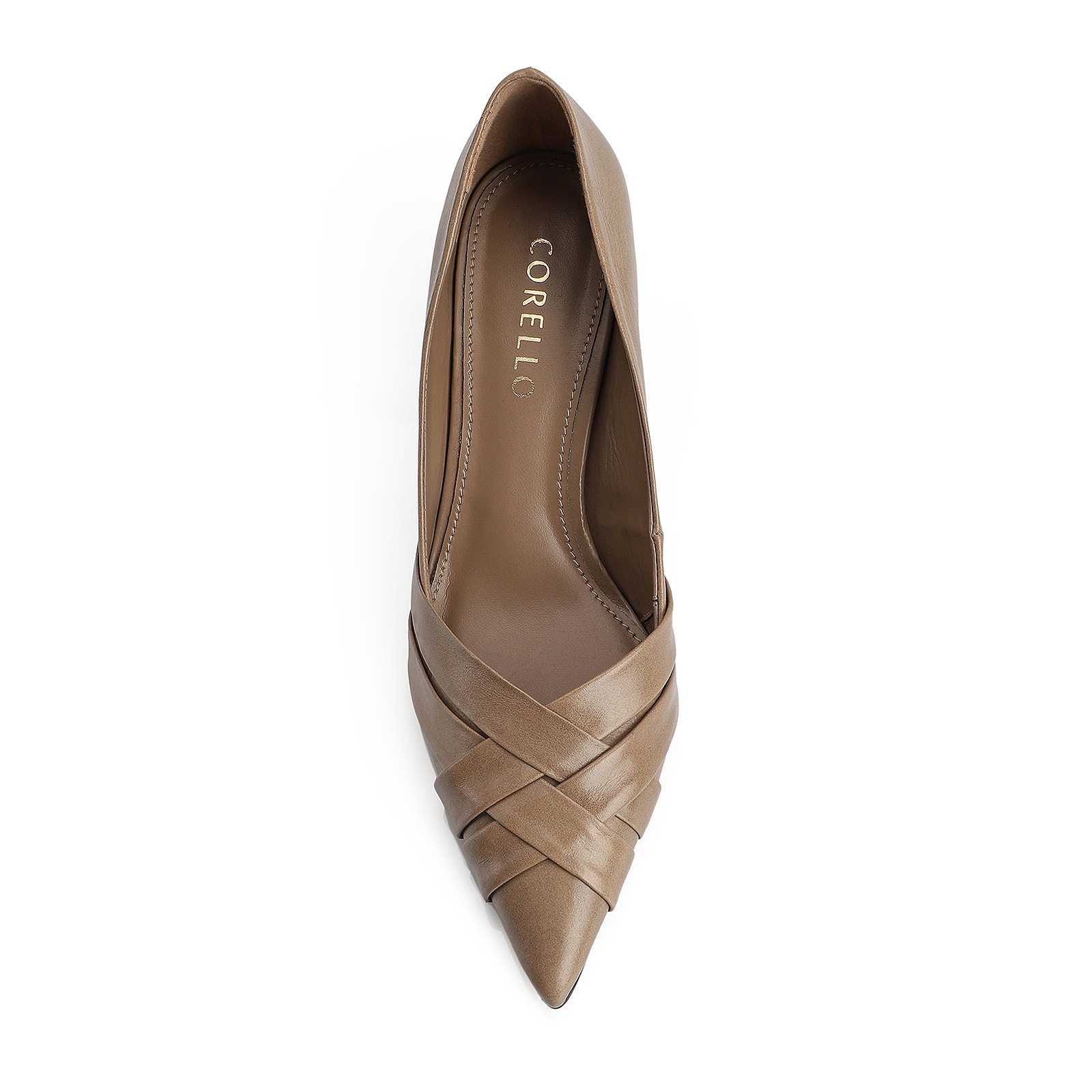 Scarpin Couro Bege