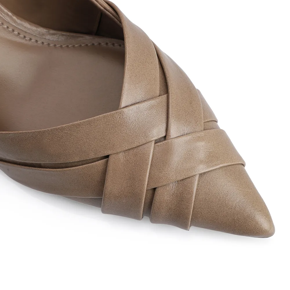Scarpin Couro Bege - imagem 6
