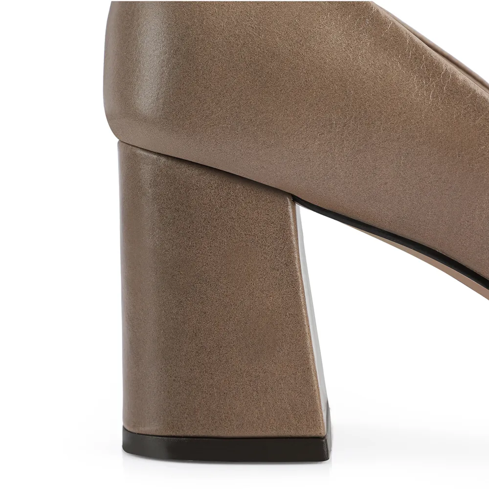 Scarpin Couro Bege - imagem 7