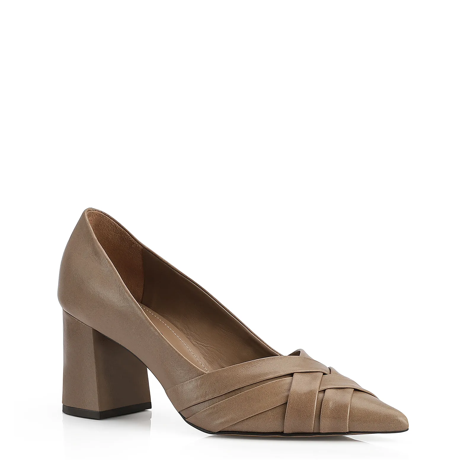 Scarpin Couro Bege