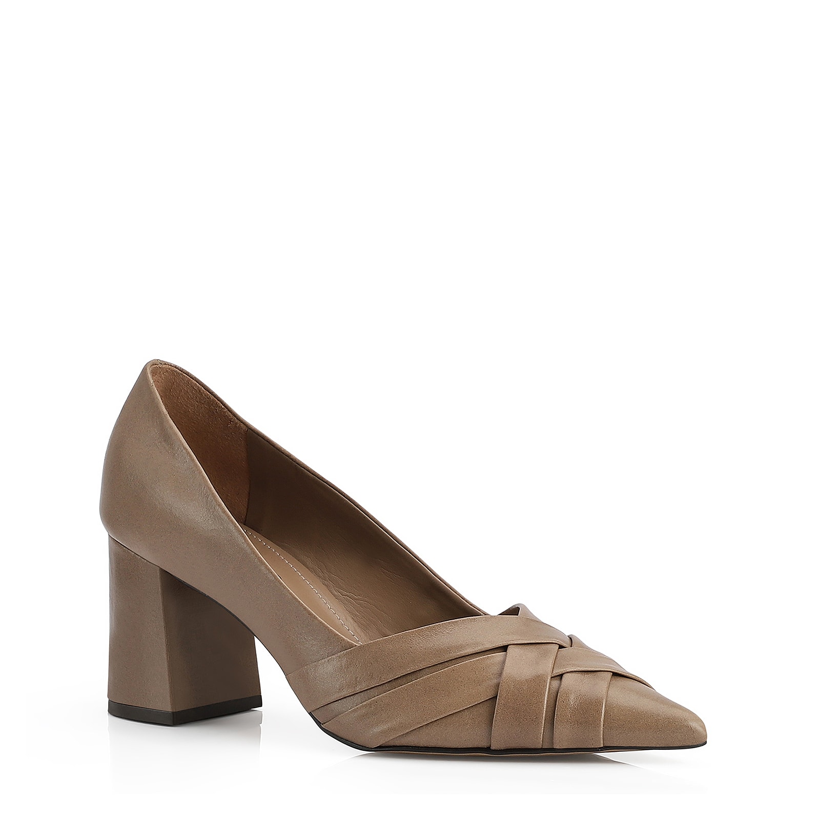 Scarpin Couro Bege
