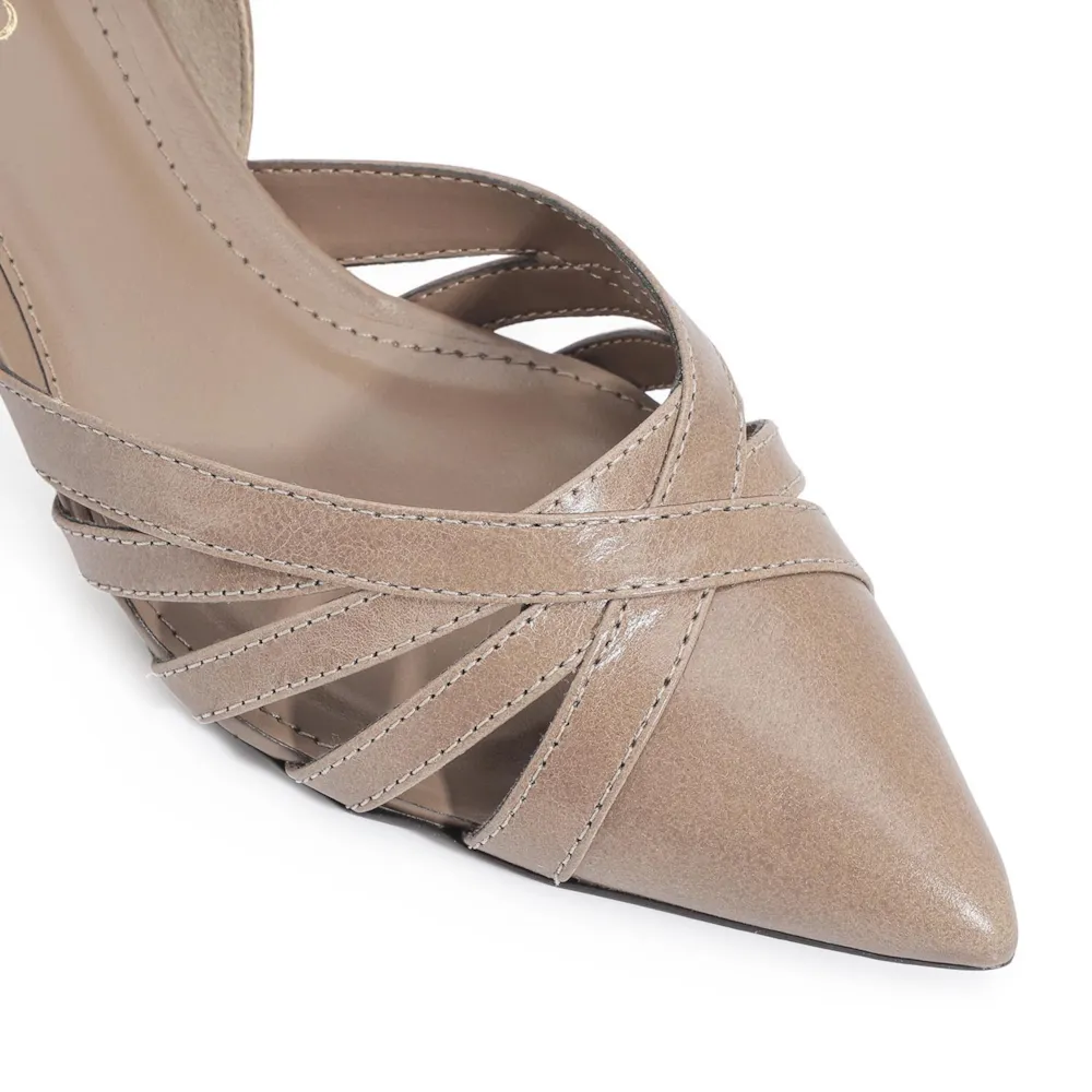 Scarpin Couro Bege - imagem 6