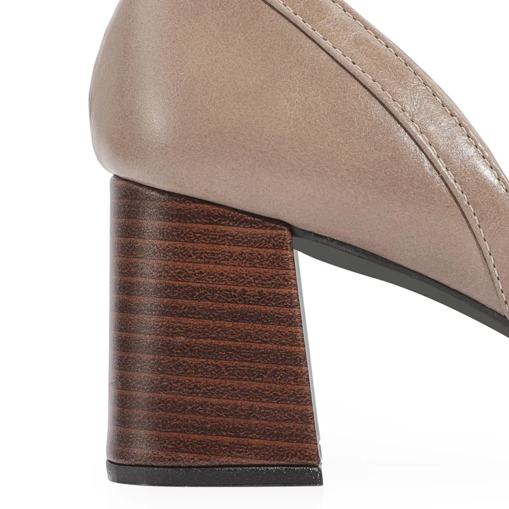 Scarpin Couro Bege - imagem 7