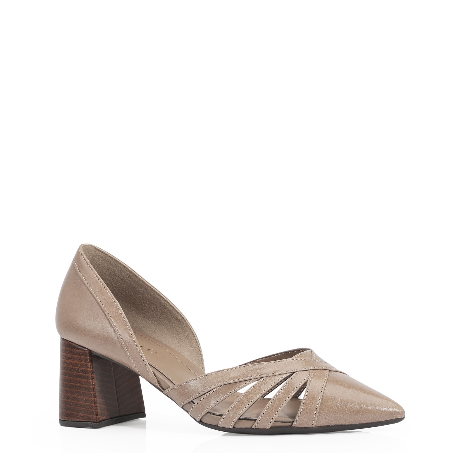 Scarpin Couro Bege