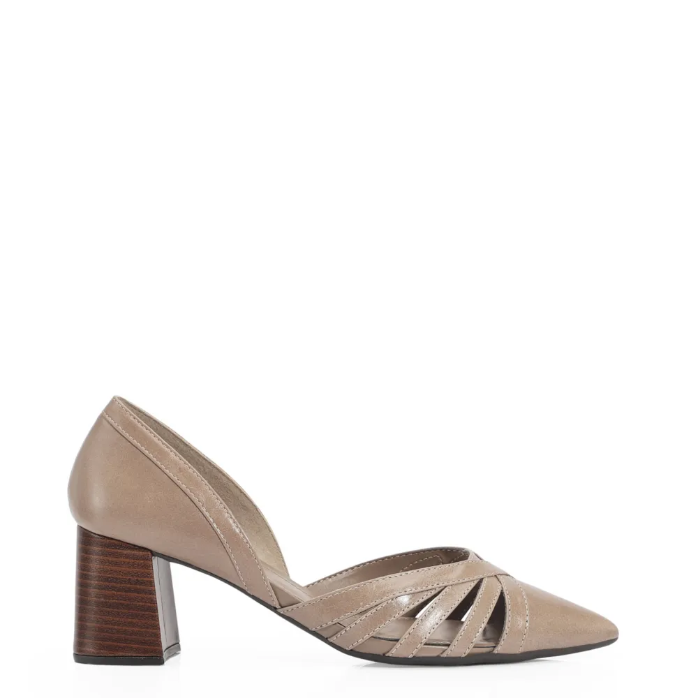 Scarpin Couro Bege - imagem 2