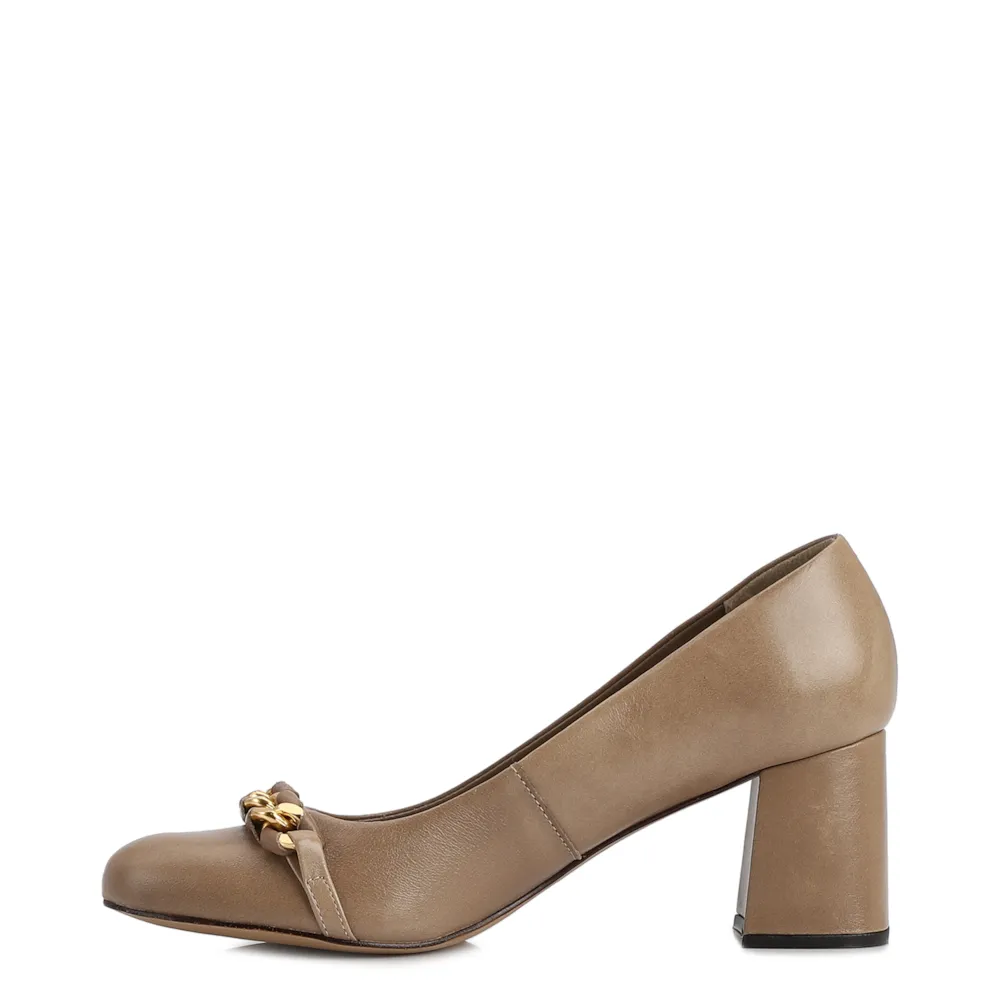 Scarpin Couro Bege - imagem 4