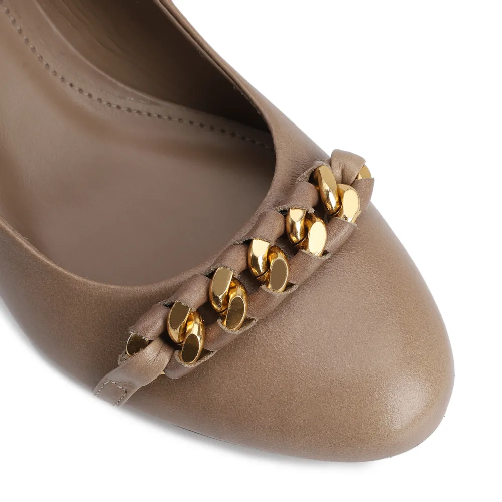 Scarpin Couro Bege - imagem 6
