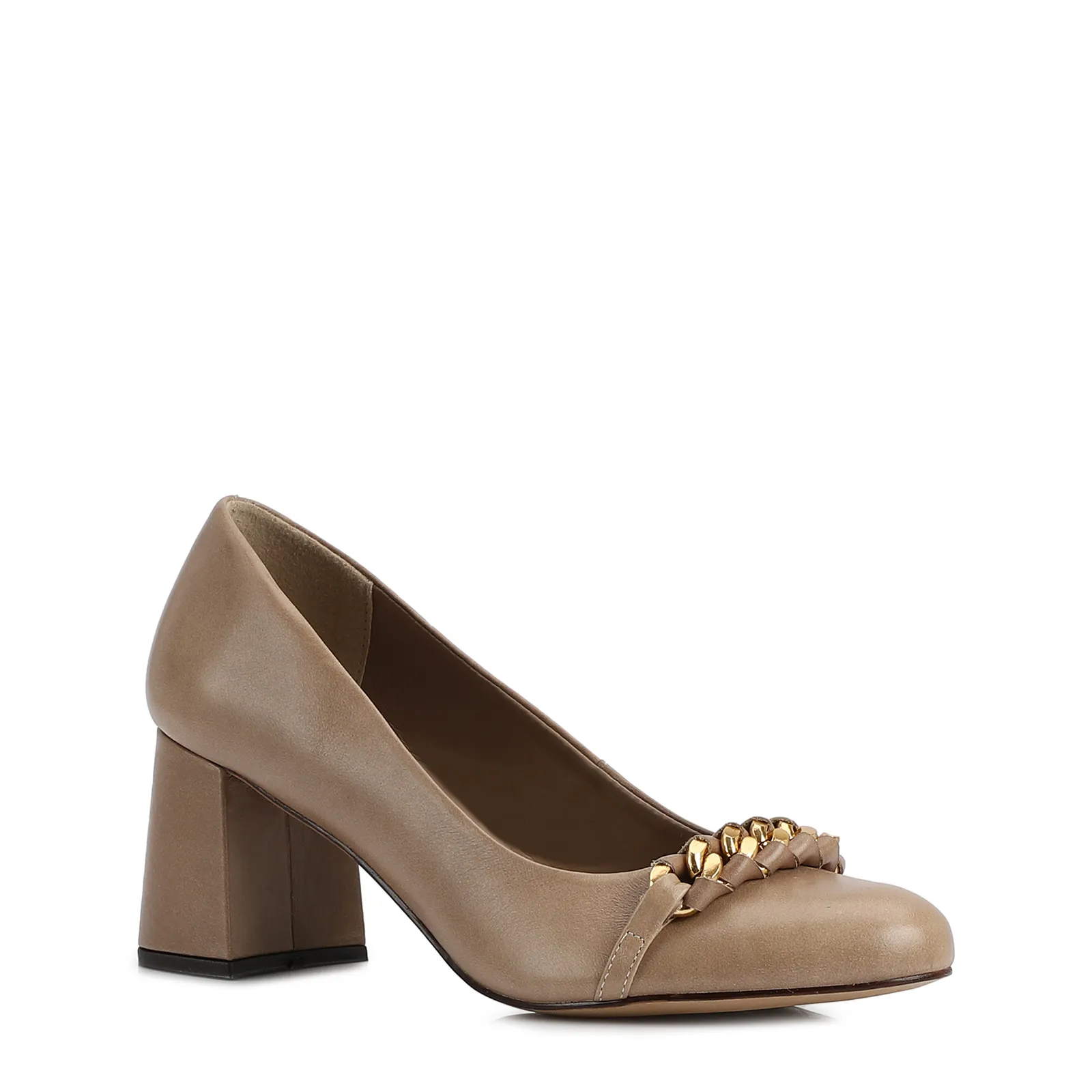 Scarpin Couro Bege