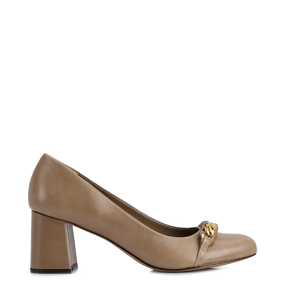 Scarpin Couro Bege - imagem 2