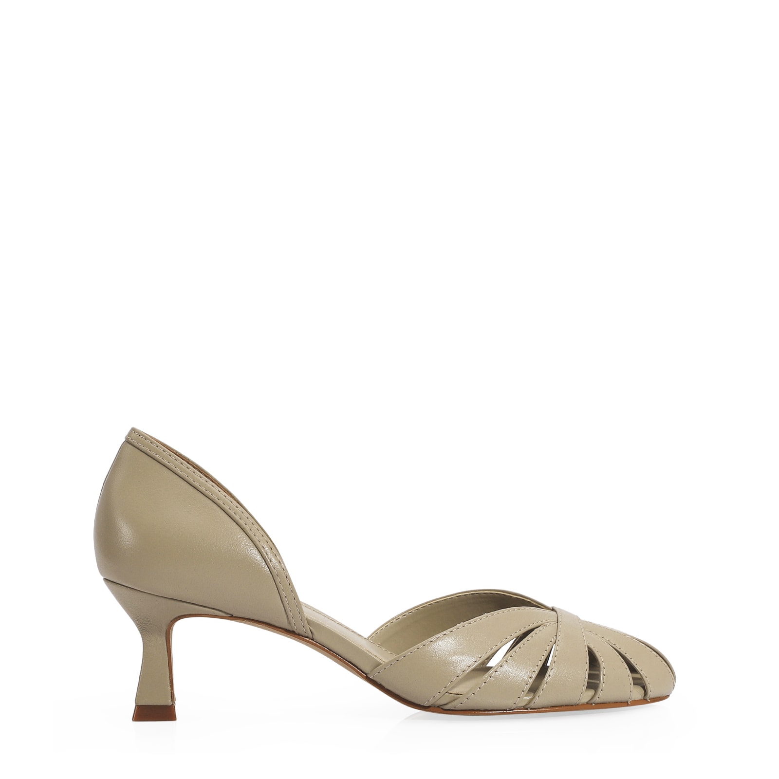 Scarpin Couro Bege