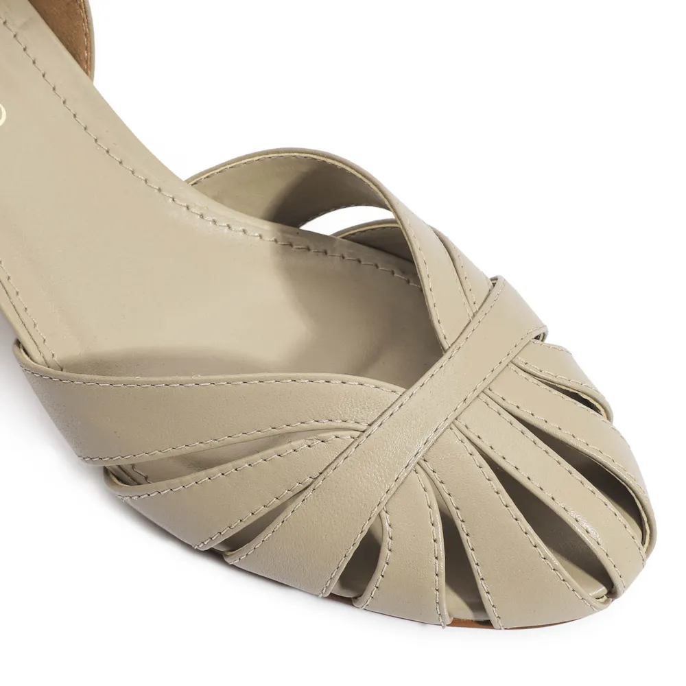 Scarpin Couro Bege - imagem 7