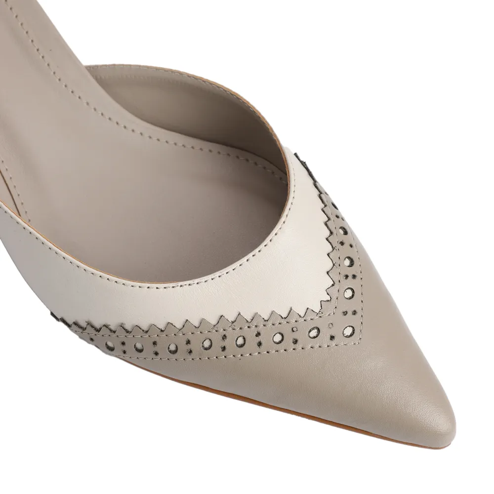 Scarpin Couro Bege - imagem 7