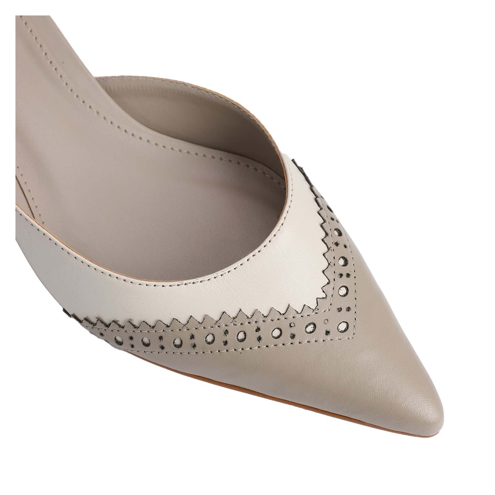 Scarpin Couro Bege