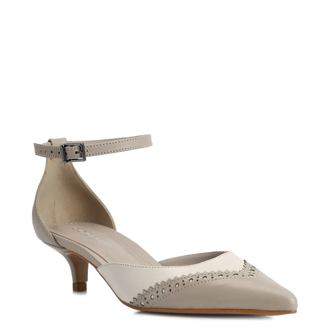 Scarpin Couro Bege