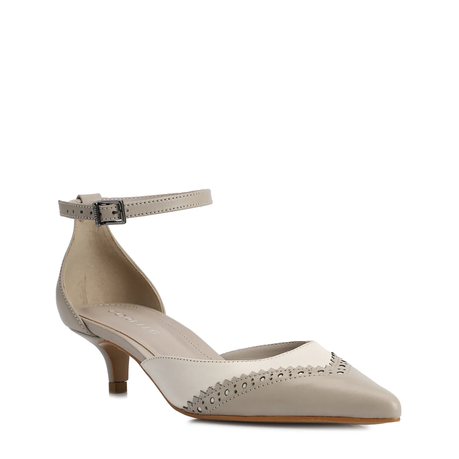 Scarpin Couro Bege