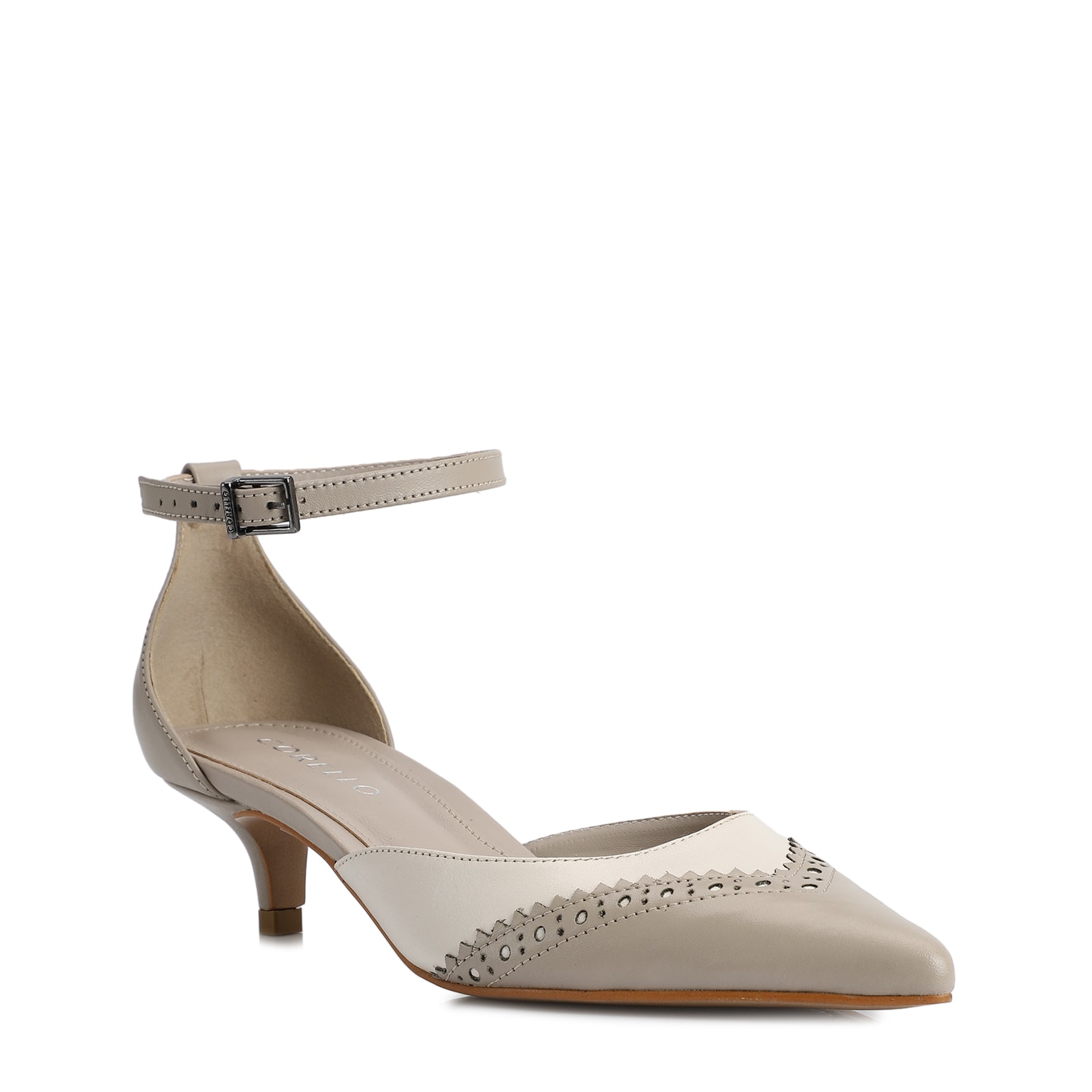 Scarpin Couro Bege