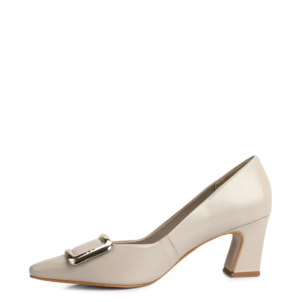 Scarpin Couro Bege - imagem 4