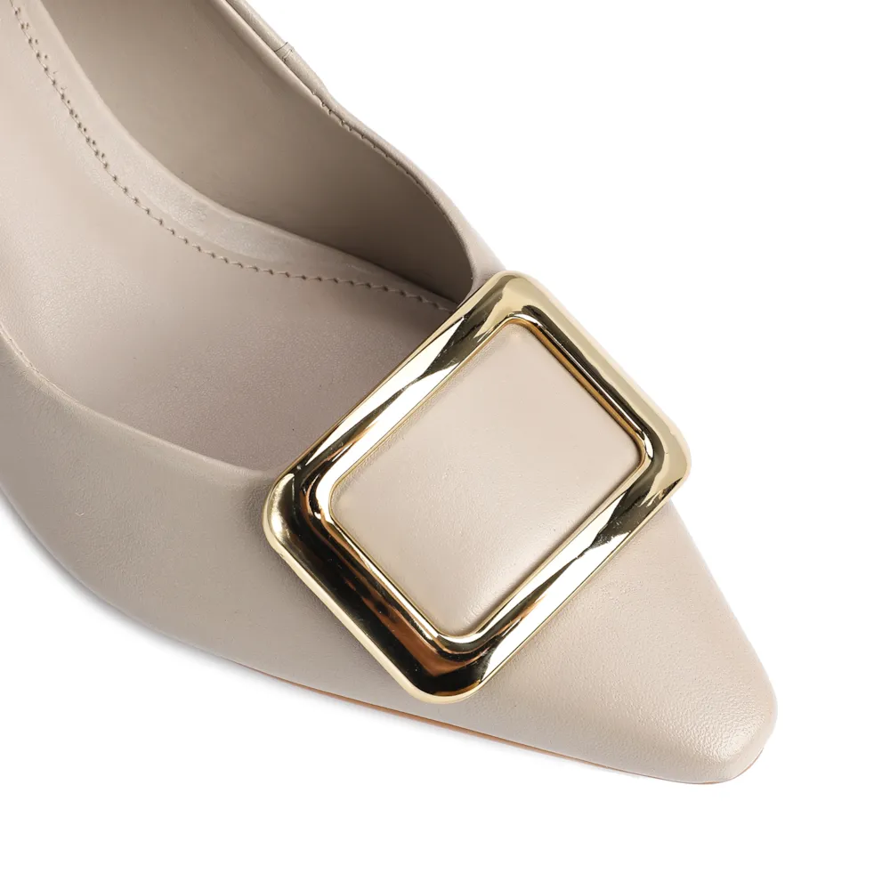 Scarpin Couro Bege - imagem 6