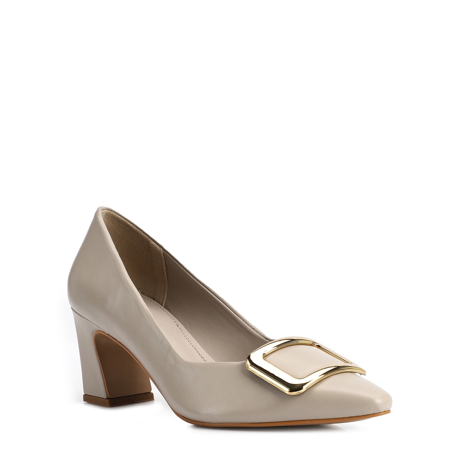 Scarpin Couro Bege