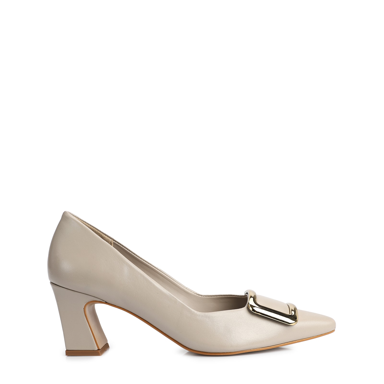 Scarpin Couro Bege