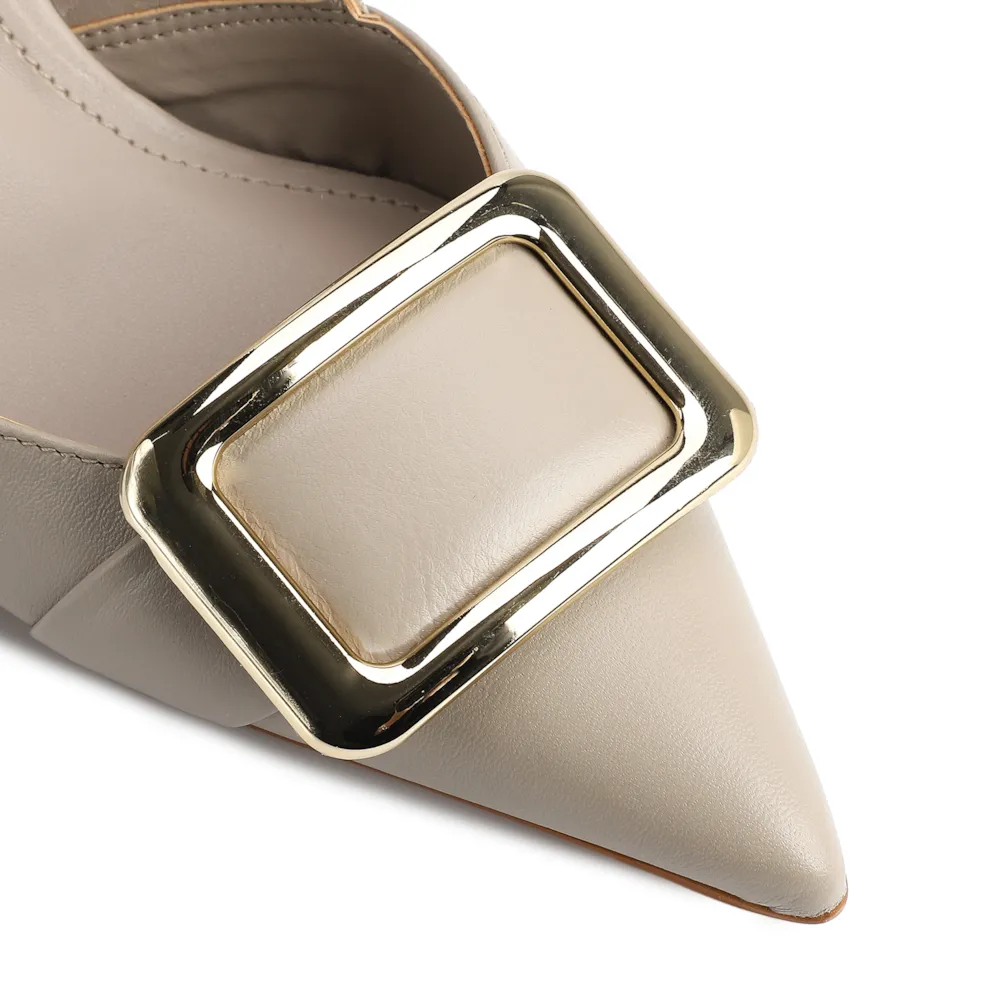Scarpin Couro Bege - imagem 6