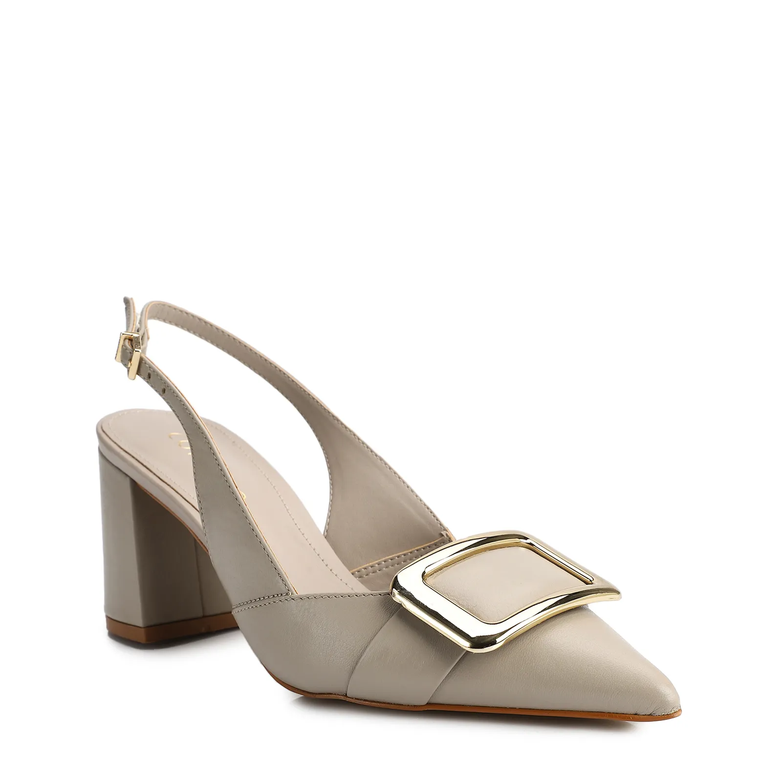 Scarpin Couro Bege