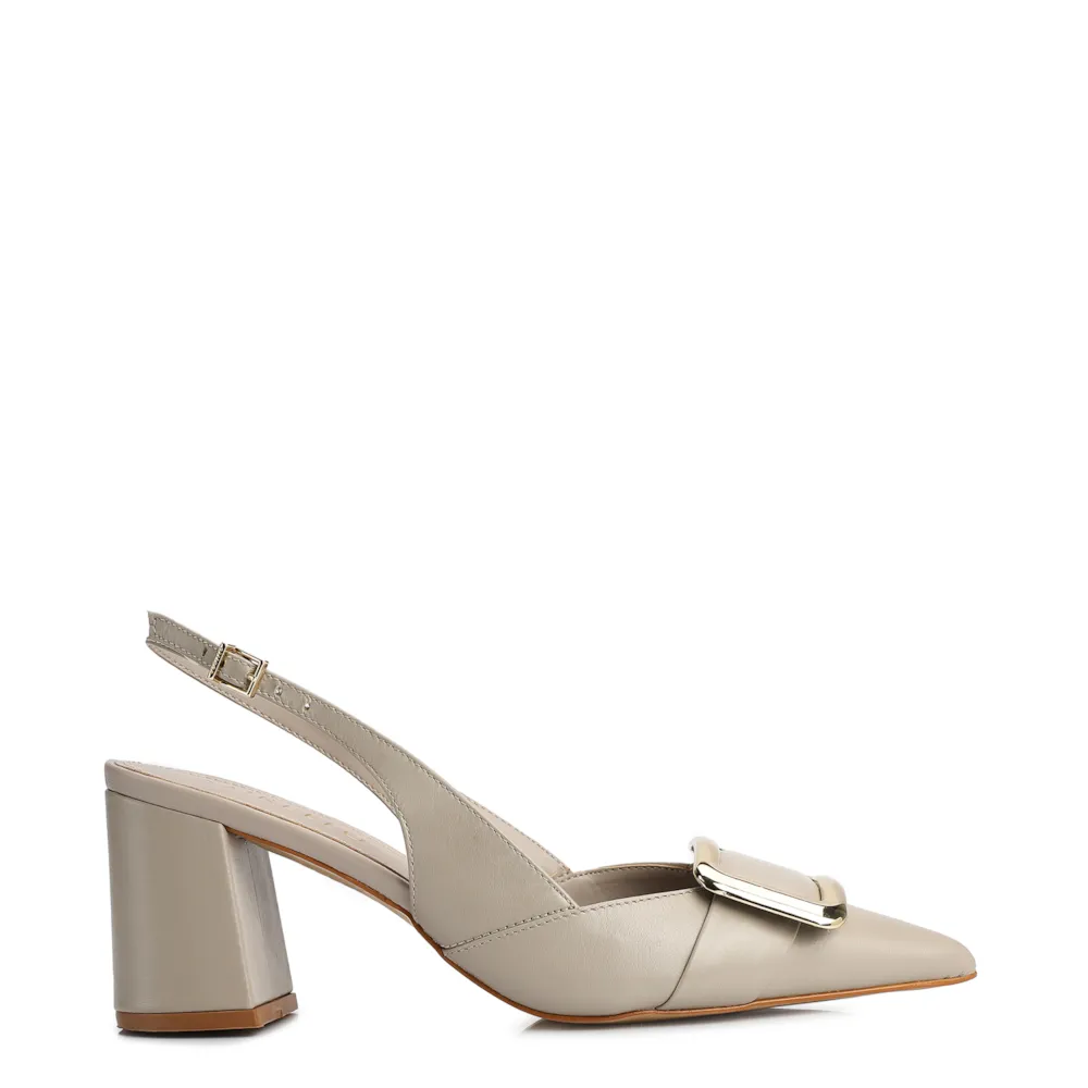 Scarpin Couro Bege - imagem 2