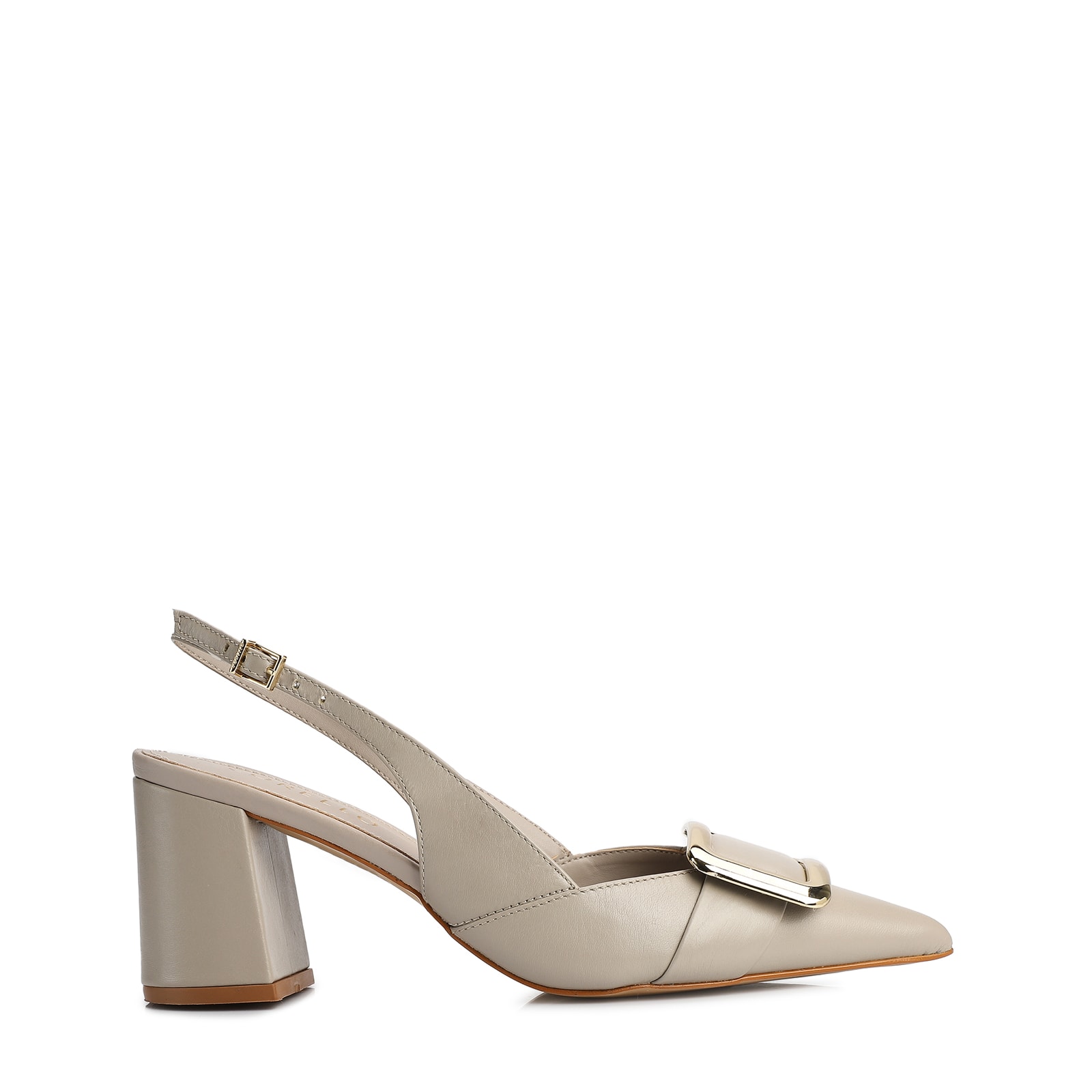 Scarpin Couro Bege