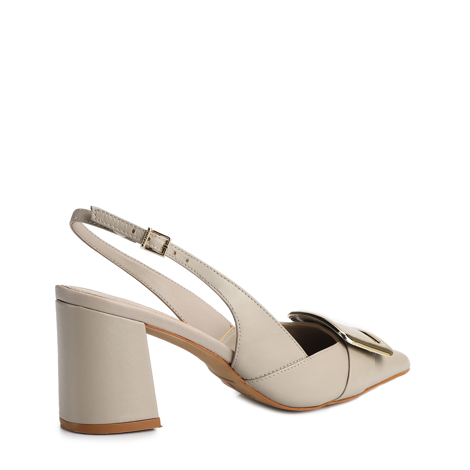 Scarpin Couro Bege