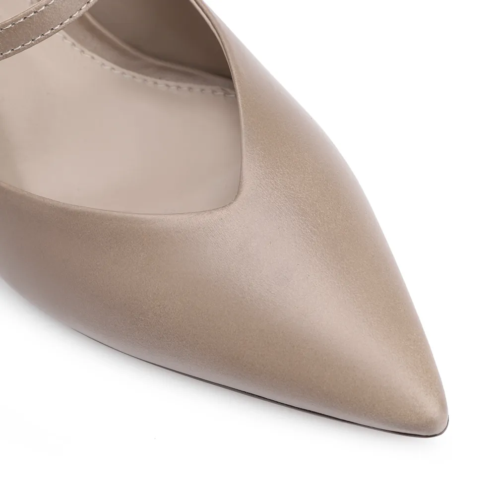 Scarpin Couro Bege - imagem 6