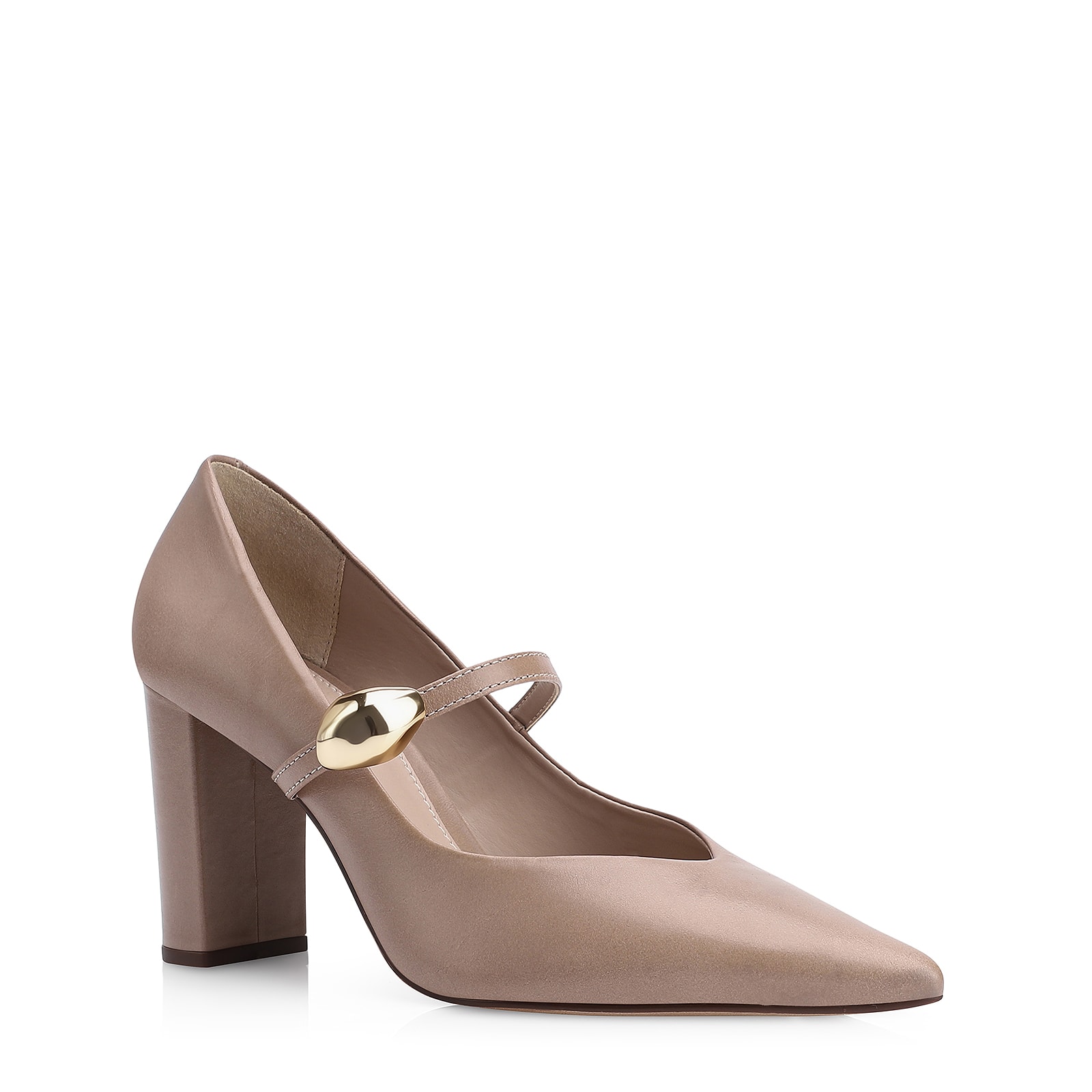 Scarpin Couro Bege