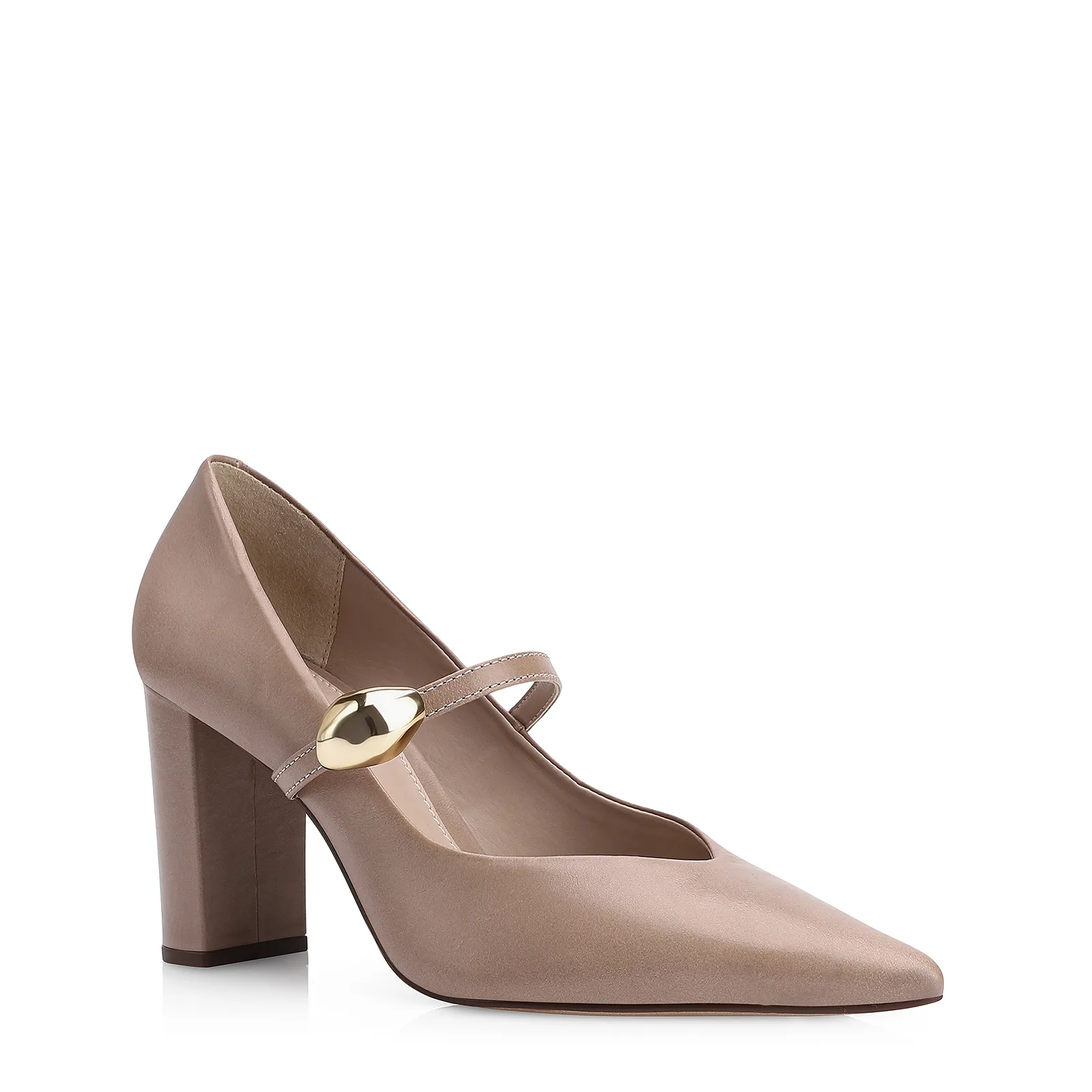 Scarpin Couro Bege