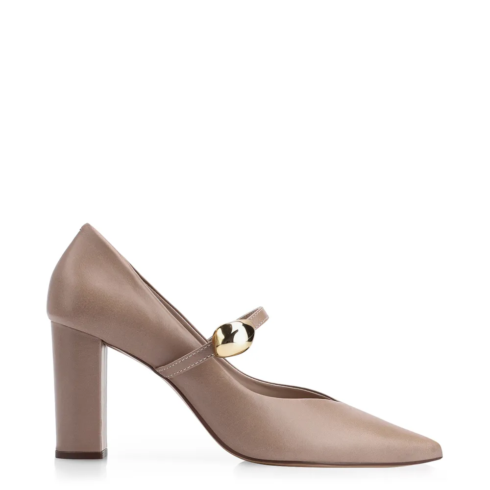 Scarpin Couro Bege - imagem 2