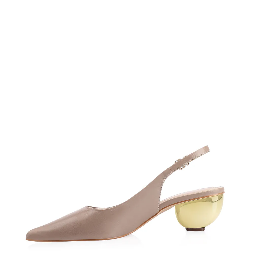 Scarpin Couro Bege - imagem 4