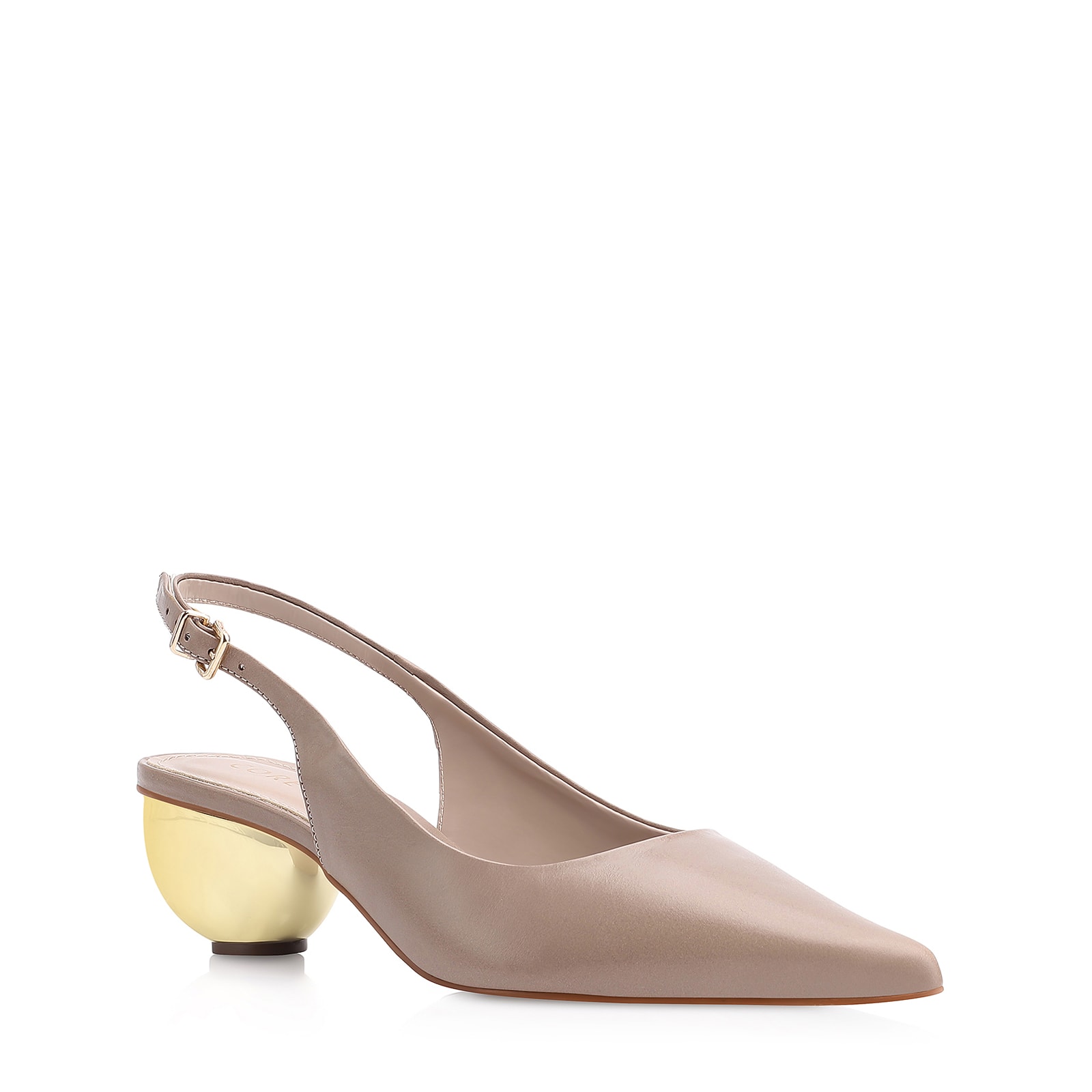 Scarpin Couro Bege