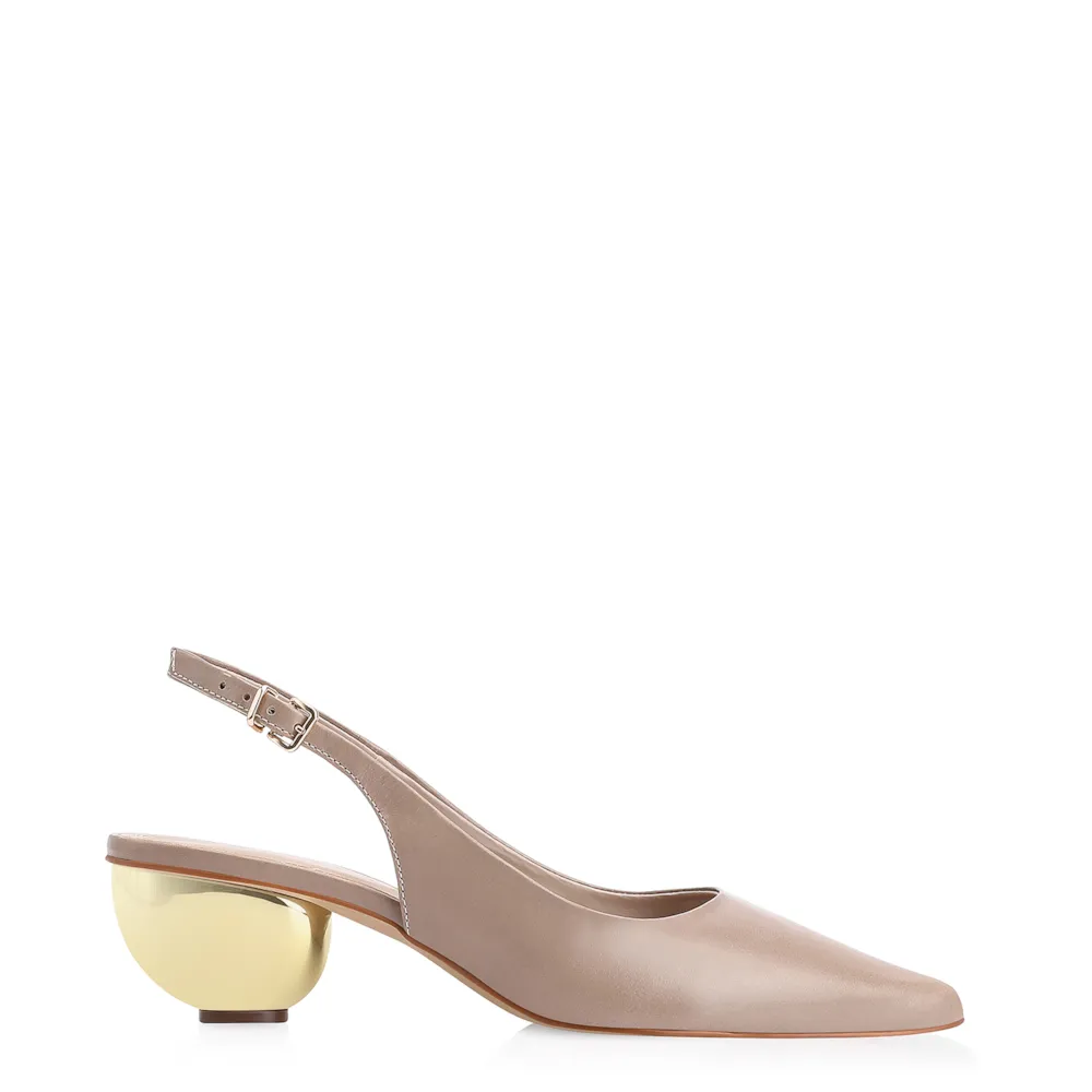 Scarpin Couro Bege - imagem 2