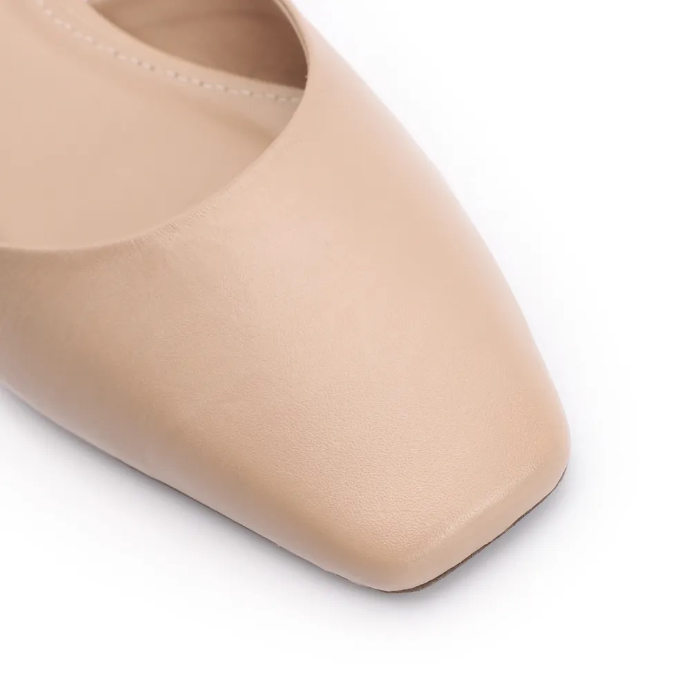 Scarpin Couro Bege - imagem 6