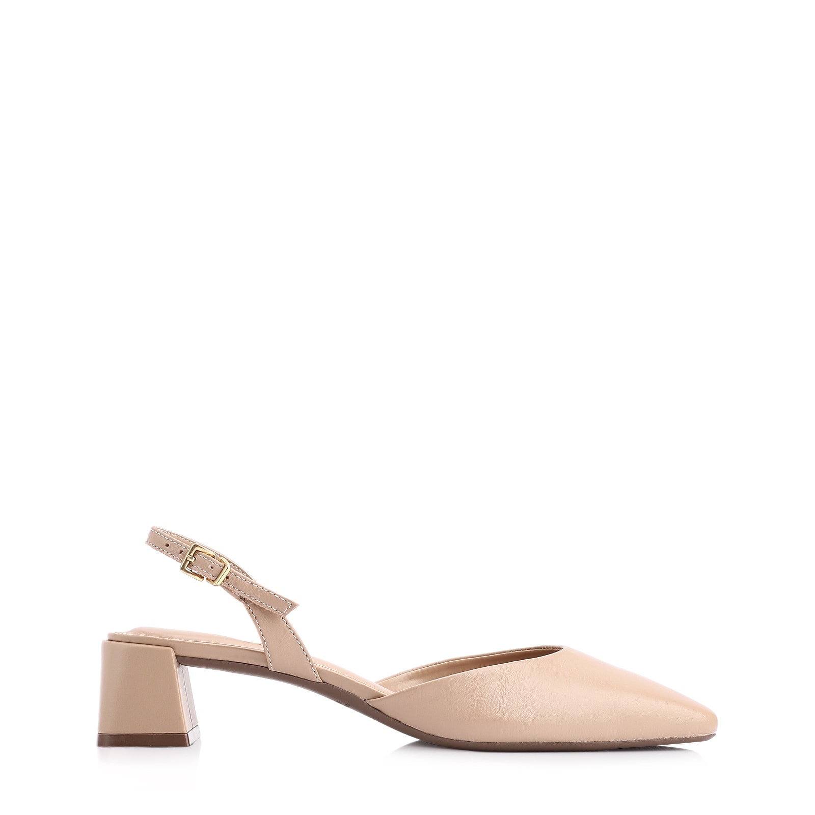 Scarpin Couro Bege